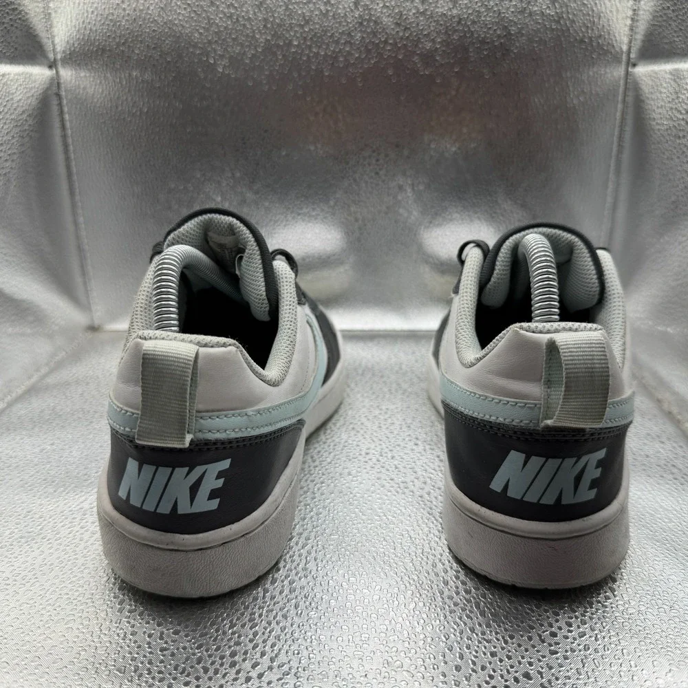 Size 6Y Nike Court Borough Low Anthracite White Blue Kids Sneakers HQ3258-060‎